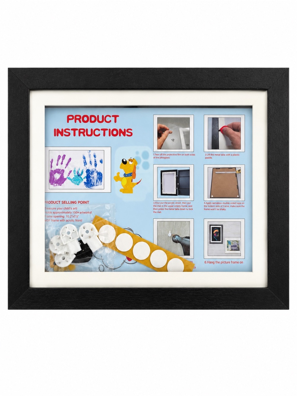 Kids Art Frame with Storage - Black